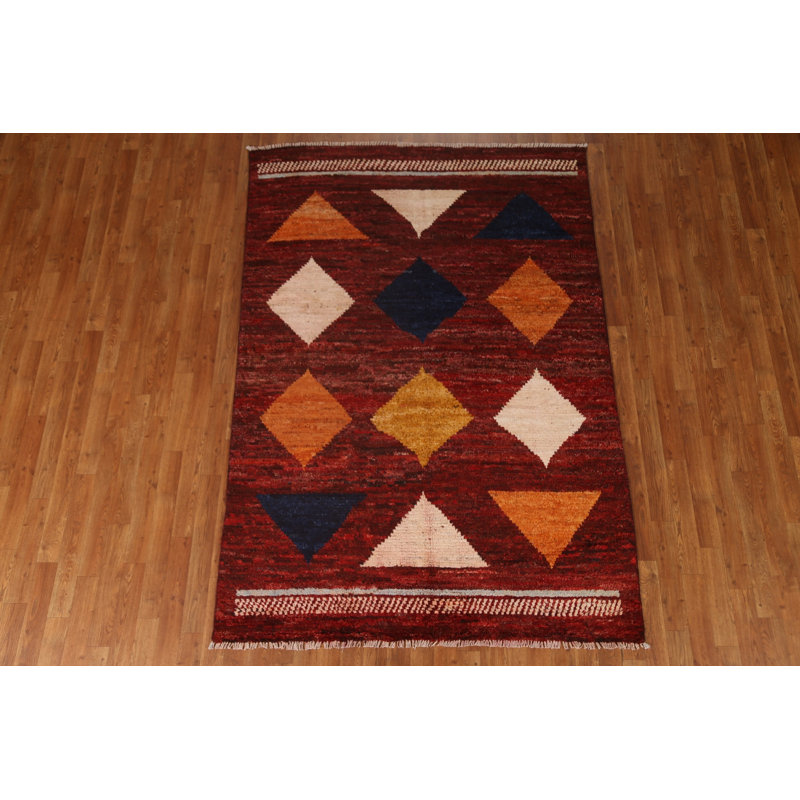 Tapis marocain géométrique en laine 5X8