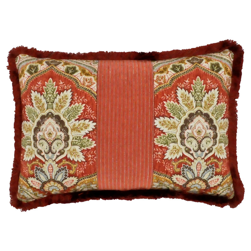 Harrogate Paisley Cotton Blend Reversible Throw Pillow