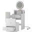 Bureau de coiffeuse 3 en 1 avec miroir lumineux - blanc, 2 tiroirs et rangement ouvert, charge, tabouret rembourré, coiffeuse compacte et espace de rangement pour station de charge