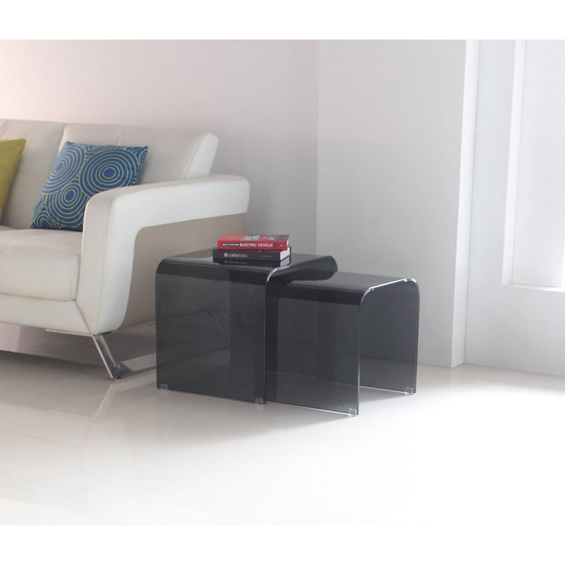 Consuelo Glass Top Sled Side Table Set
