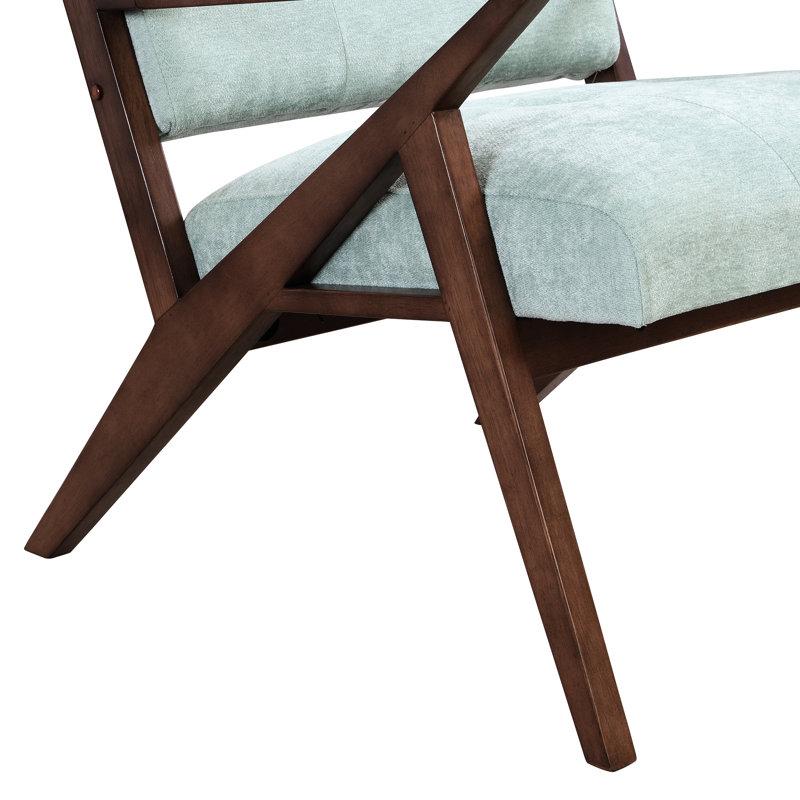 Fauteuil d'appoint de style Mid-Century moderne, 30 po avec assise souple, structure en bois massif et accoudoirs inclinés, pour le salon, la chambre à coucher, le bureau, le revêtement, le rembourrage moelleux