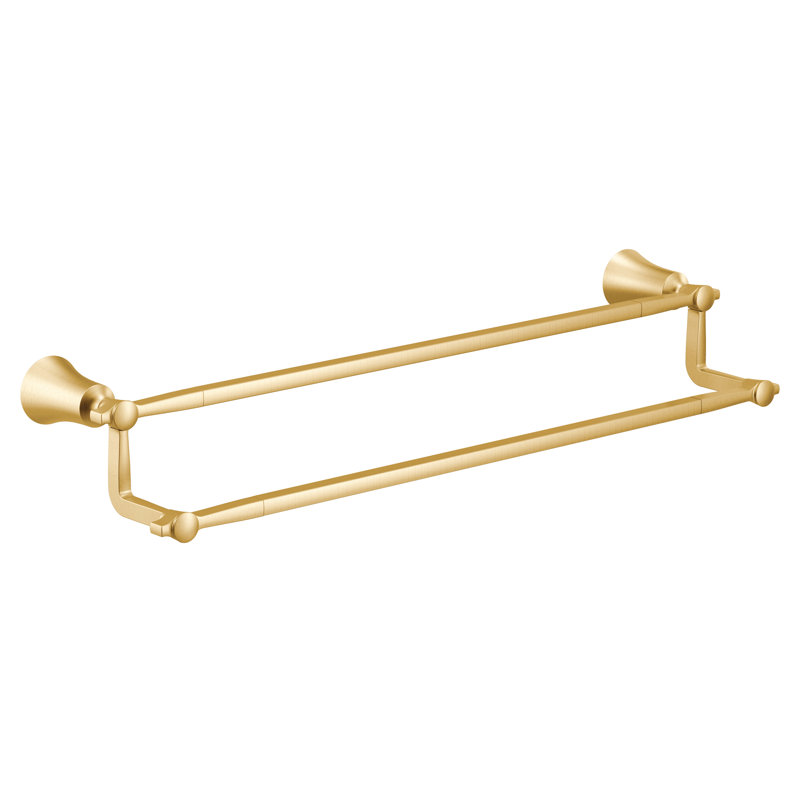 Flara 24" Wall Mounted Towel Bar, Brushed Gold