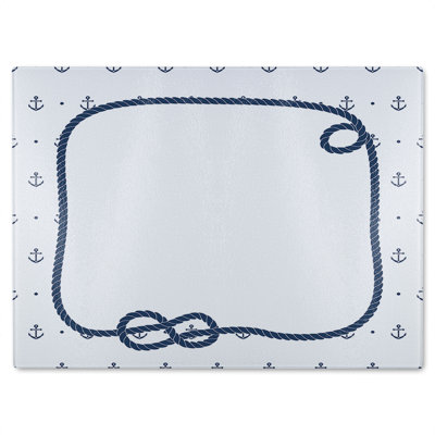 Rope Doodle Glass Chopping Board