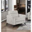 Chaise d'appoint contemporaine contemporaine, revêtement en microfibre brun clair, pieds en métal noir, assise et dossier confortables, structure en contreplaqué, mousse à ressorts ensachés, capacité de 300 lb, chaise de 35 po x 34,5 po avec dossier confortable