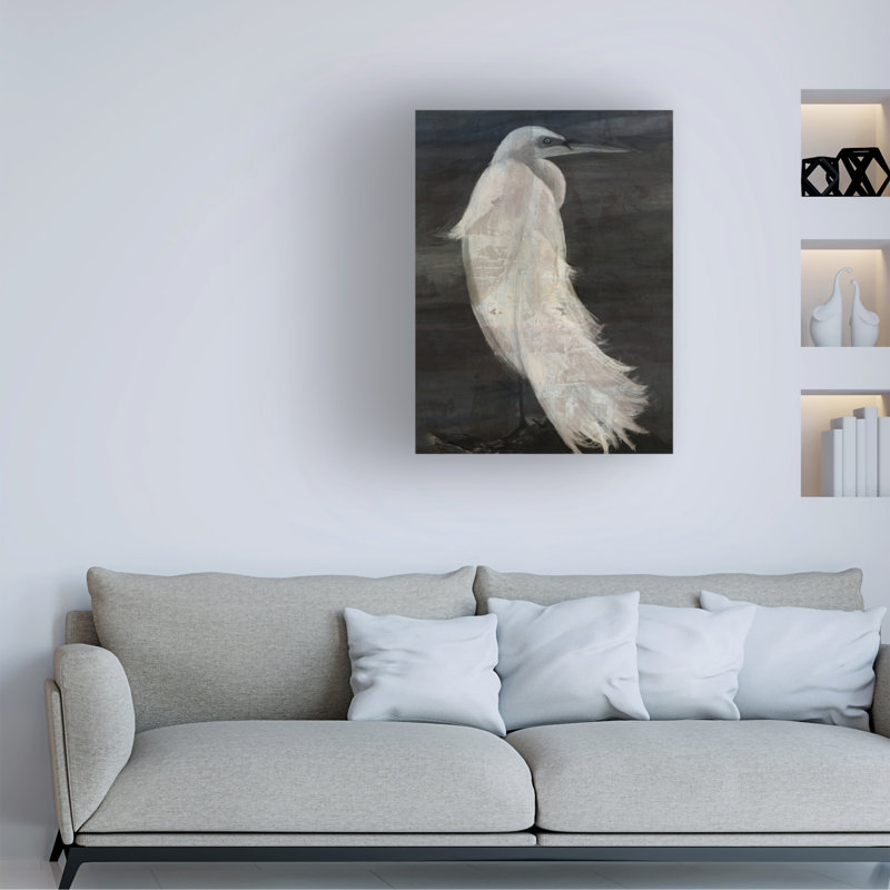 "Aigrette texturée II" par Stellar Design Studio - peinture sur toile tendue, H 47 po x l 35 po x P 2 po
