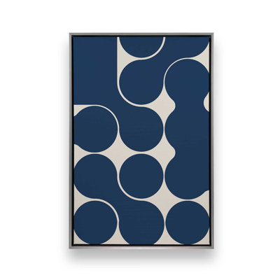 Impression sur toile sculpturale à géométrie bleue