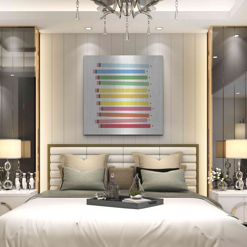 «Ivory Bronx» «Colored Pencils» par Ann Kelle Designs, art mural en métal, H 36 po x l 36 po