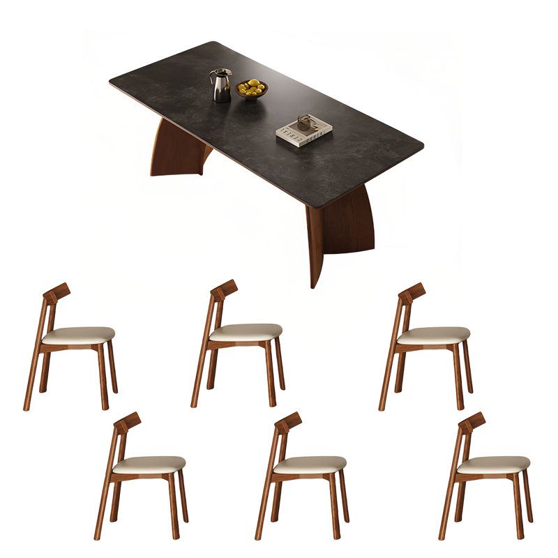 Ensemble de table de salle à manger rectangulaire et chaises, 29.52"H x 62.99"L x 31.49"W