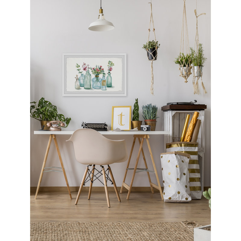 Glass Bottle Planters - Single Picture Frame Painting, 41 cm H x 61 cm W