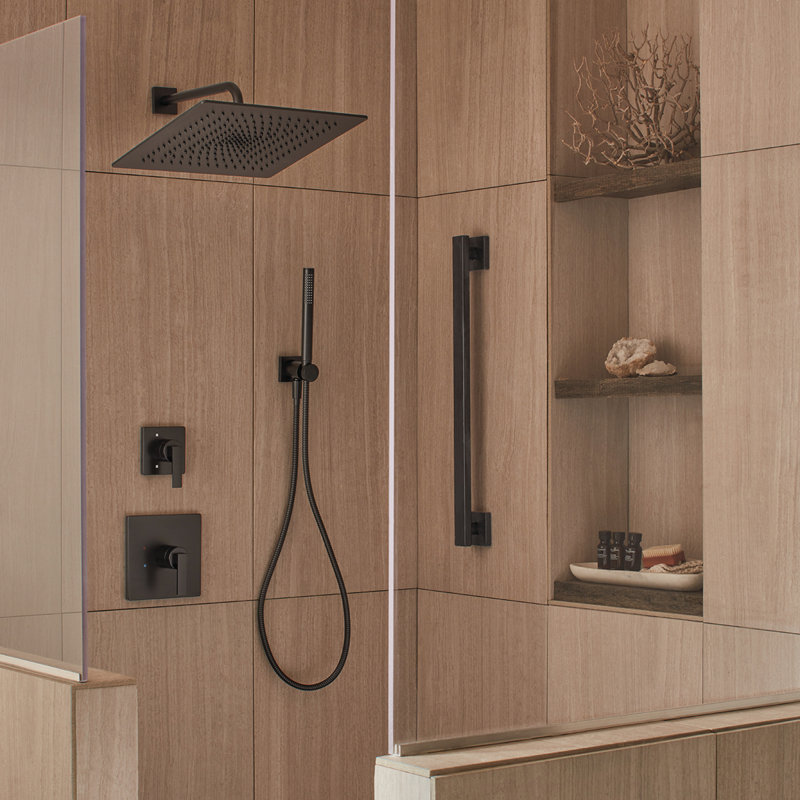 Support de douche à main Lura, Noir mat