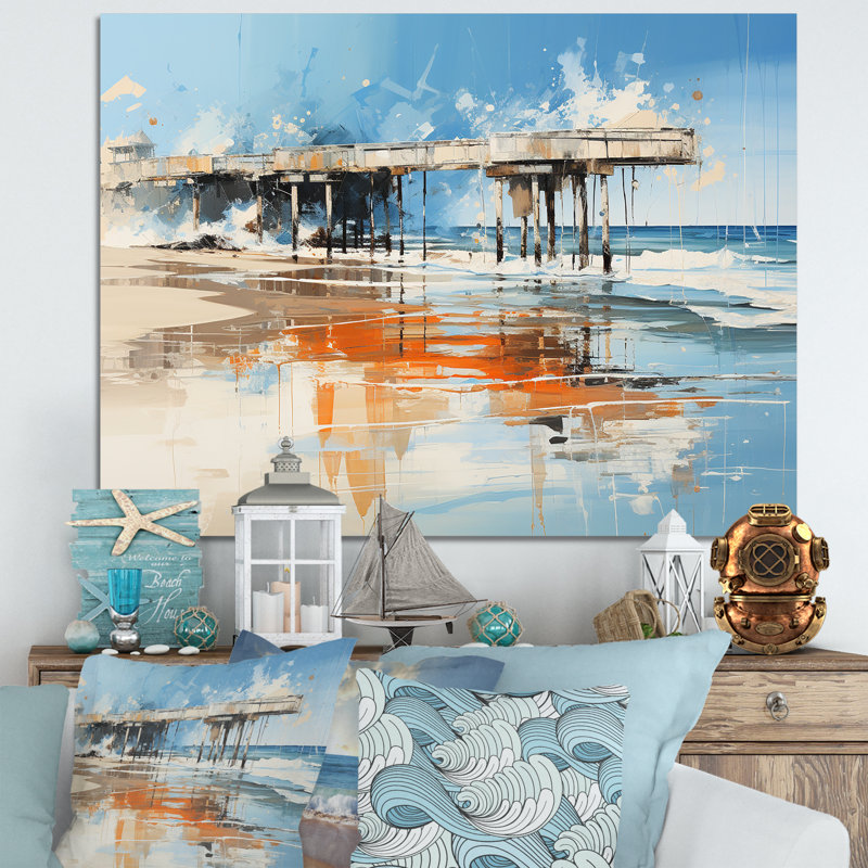 Rathburn - Décoration murale plage et océan, H 30 po x l 40 po, Toile tendue