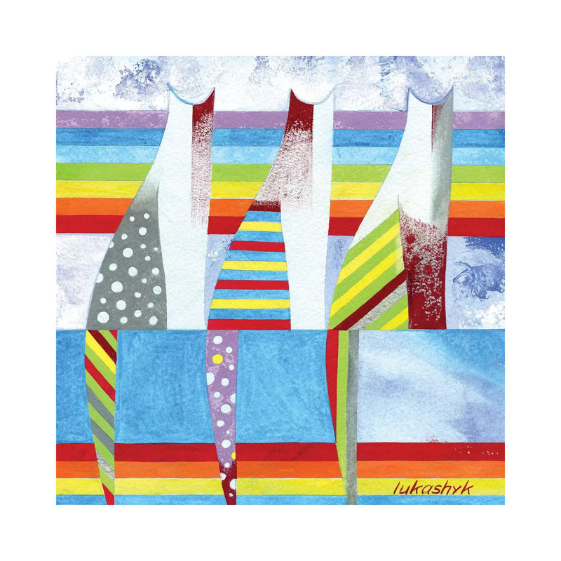 Rainbow Cats 1 Piece Wrapped Canvas Painting, 45.72 cm H x 45.72 cm W x 3.175 cm D