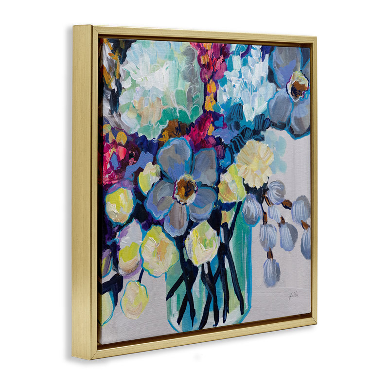 Cadre flottant Affectionate Bouquet de fleurs, design par Jeanette Vertentes, H 18 po x l 18 po