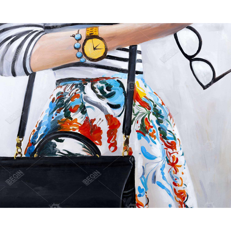 «Fashionable Woman With Glasses» sur toile