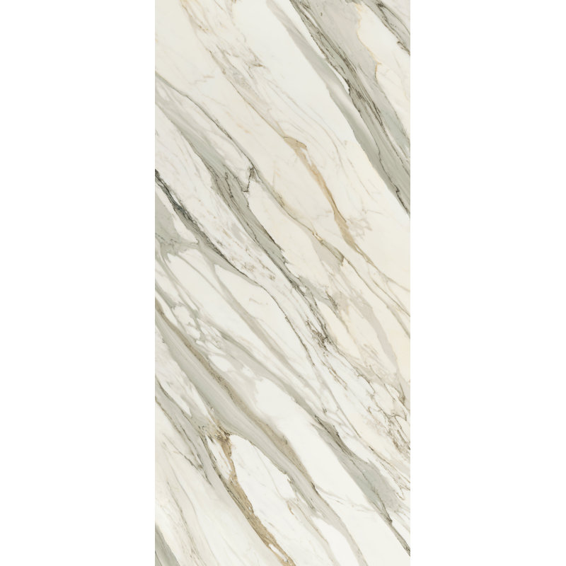 Carreau de porcelaine poli JEM Aria Gold Bookmatch B pour plancher et mur (48 po x 110 po)