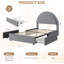 Lit plateforme tapissier Boucle avec tiroirs de rangement et tête de lit ronde, ultra-silencieux-2133306799-2133306792