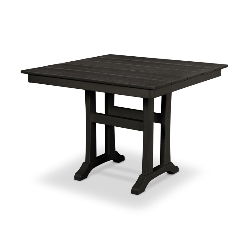 Farmhouse Trestle Dining Table, 37.5" W x 37.63" L x 29" H, Ash Charcoal Revolution®