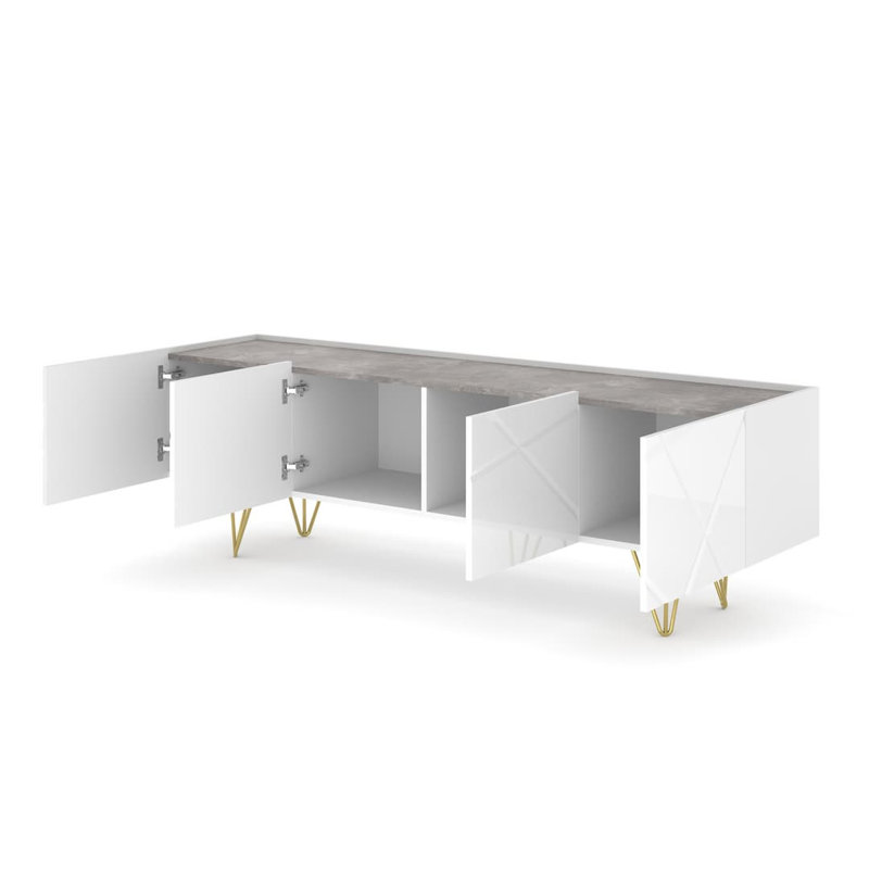 Ninave Unfinished TV Stand for TVs up to 50", White