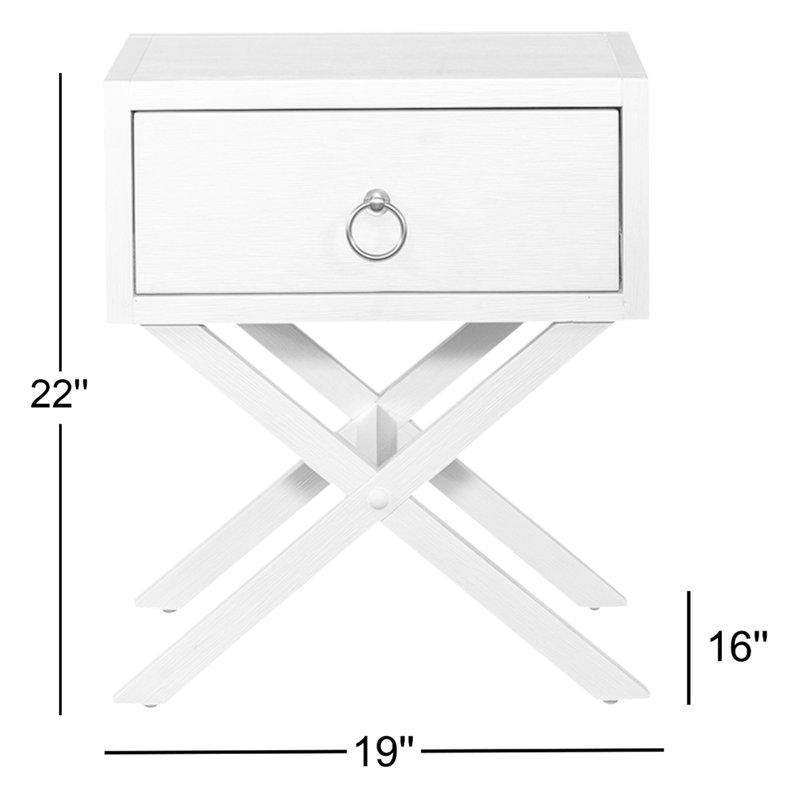 Ballentine End Table with Storage, Brushed Denim