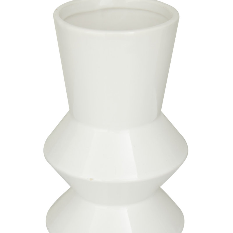 Diya 16.55'' Stoneware Table Vase, White