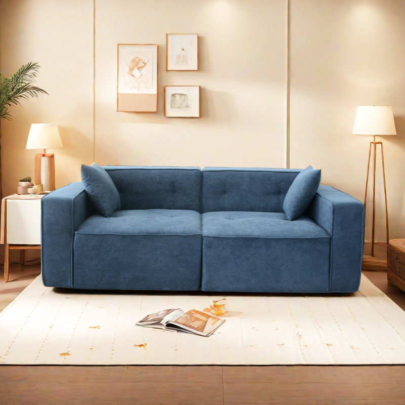 Lin bleu 3 lits avec fente et boîte de rangement pratique
