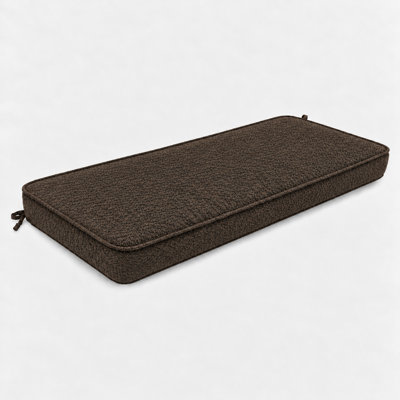 4 Inch Thick Custom Indoor Outdoor Bench Seat Cushion with 75D High Resilience Foam, Beige Non-Slip Bottom, and Double-Sided Piping