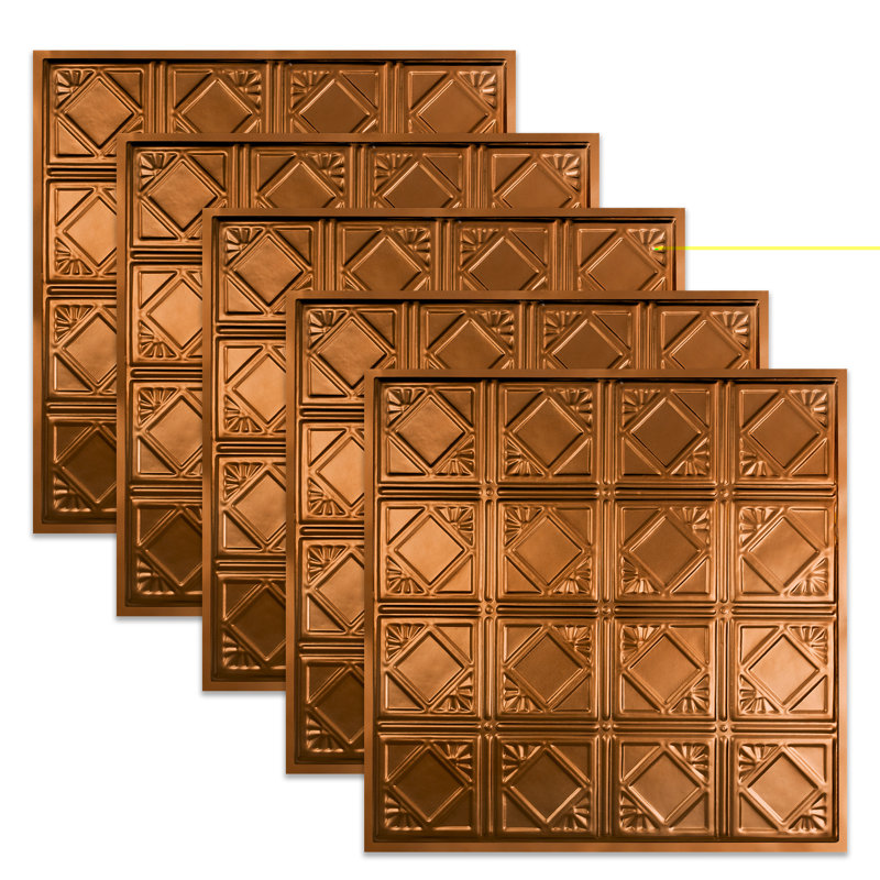Great Lakes Tin Ludington 2'x2' Lay-In Ceiling Tile, Copper