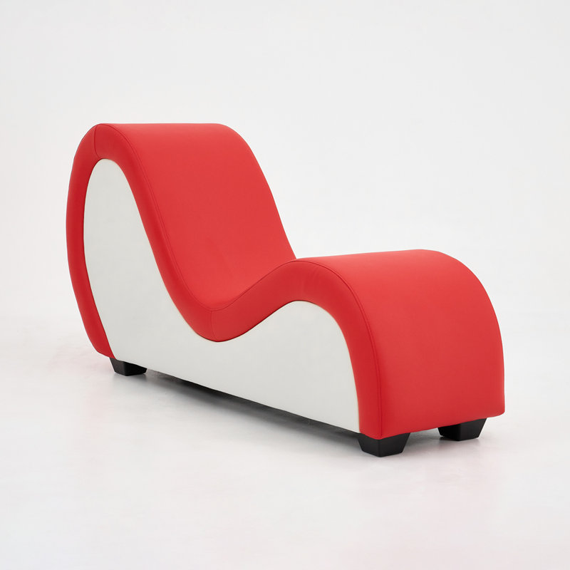 Multi-Functional Adult Recliner Relaxation Chair Velvet Chaise Lounge, Red/White