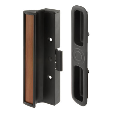 Poignée de porte coulissante en aluminium et en métal moulé sous pression, noir (paquet de 1)