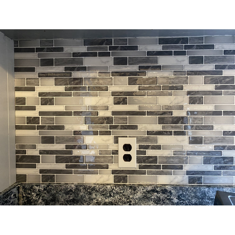 Yipscazo Herringbone Cement Gray 12 in. x 12 in. PVC Peel and Stick Backsplash Wall Tile (10 sq.ft./10-Sheets)
