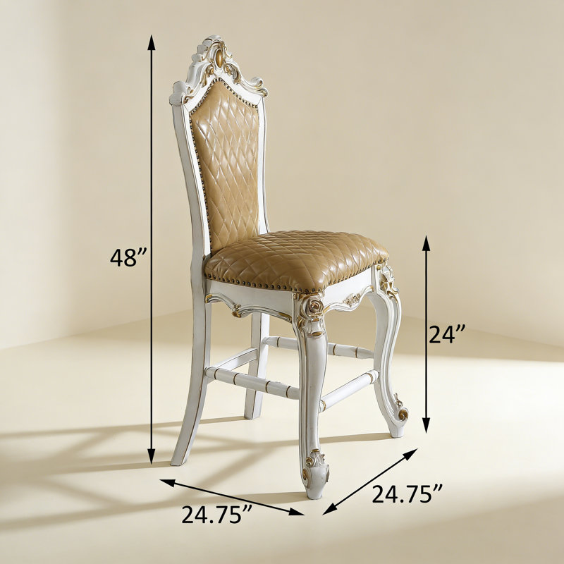 Butterscotch and Antique Pearl Armless Counter Height Chairs (Set-2)
