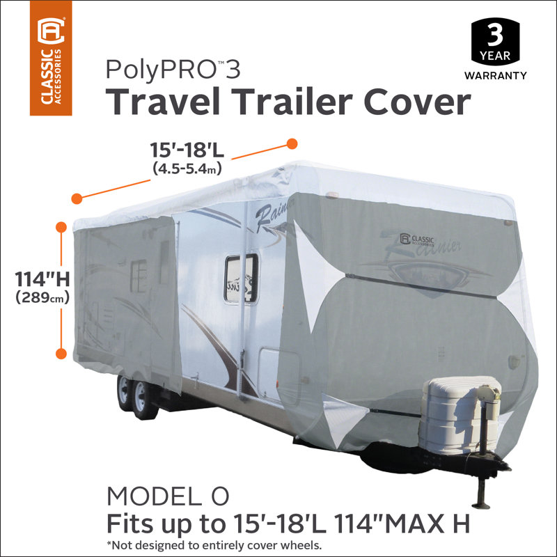 PolyPRO3 Gray and Black Mildew Resistant RV Cover with Storage Bag