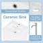Meuble-lavabo 18 po avec lavabo, meuble-lavabo avec tablette de porte et tablette réglable, blanc