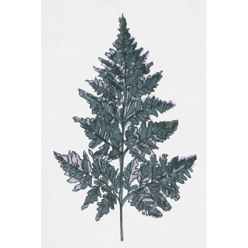 Feuille botanique bleue I, H 18 po x l 12 po