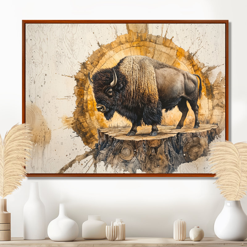 Mareda - Animals Large Wall Art, 34" H x 44" W, Brown, Floater Framed