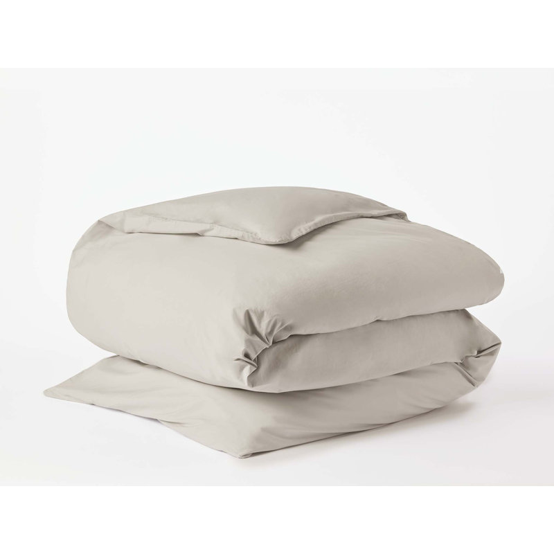 Refined Organic Percale Duvet Cover, Full/Queen Duvet Cover, Stone