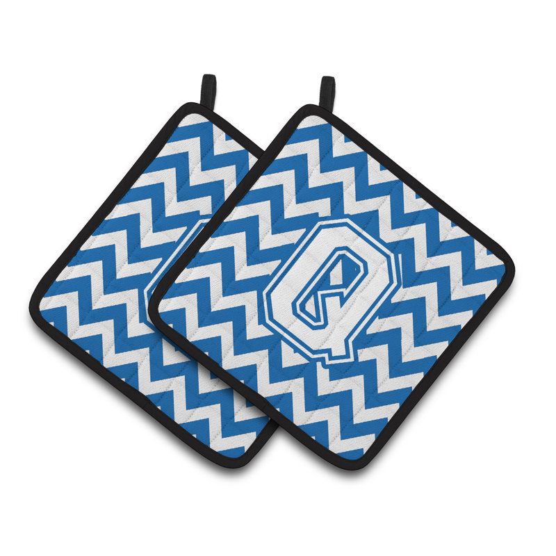 Poignée à chevrons, Q, Blanc / bleu
