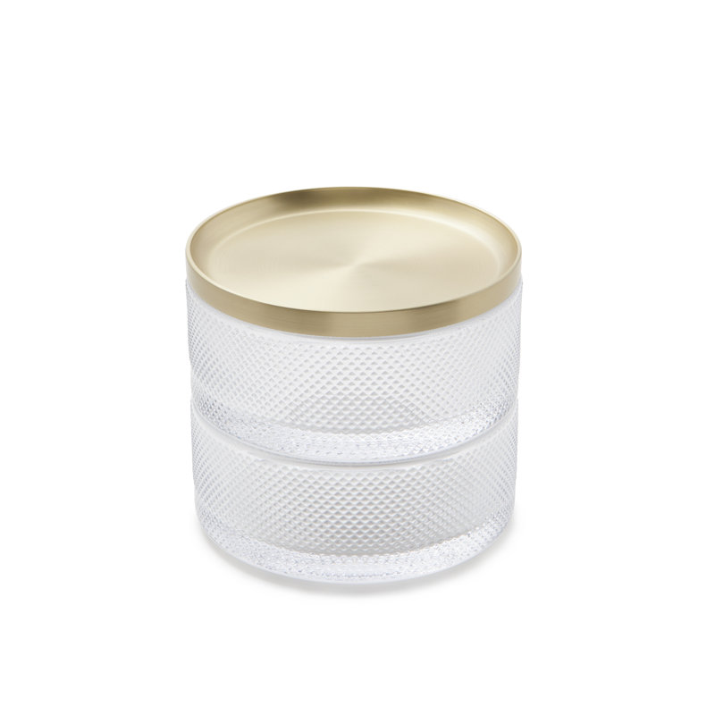 Tesora Brass and Glass Two-Tier Jewelry Box