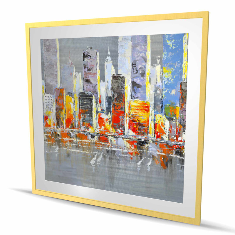 Color Splash Cityscape - reproduction encadrée mate pour la décoration intérieure