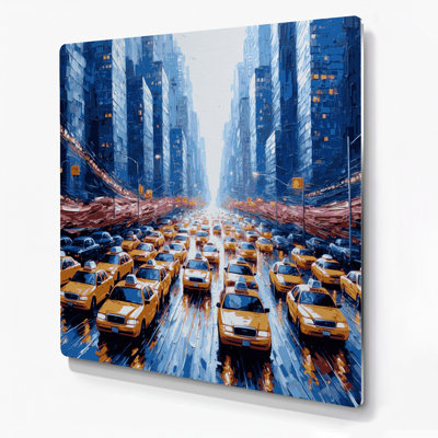 Transportation Taxi and ride share themes Gray Metal Wall Art