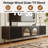 78.7'' Mid-Century Modern TV Stand with Fluted Wood Panel and 4 Storage Cabinets for Living Room
