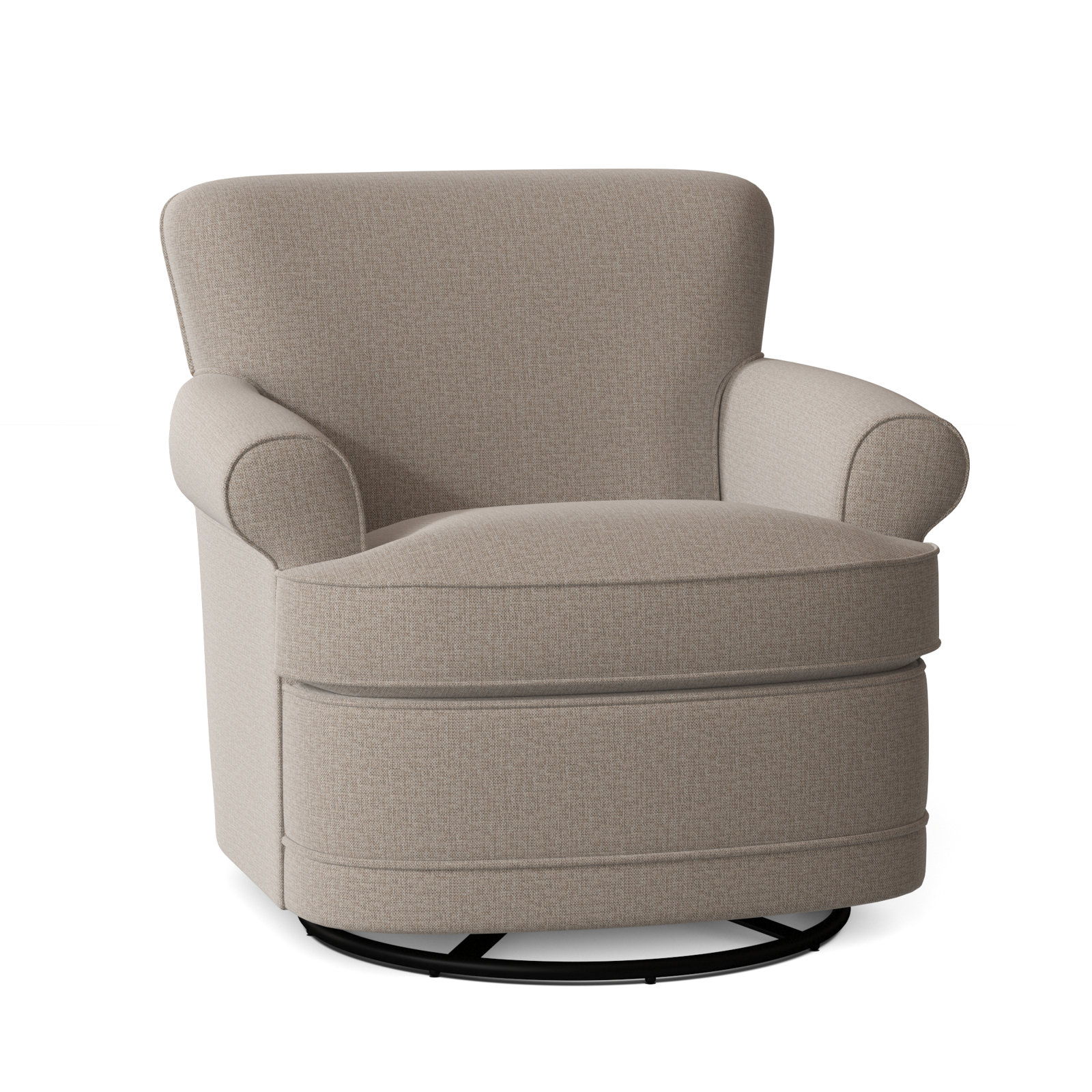 Maxton Upholstered Swivel Armchair, Beige Performance Fabric; 0851-73