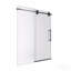 Porte de douche coulissante simple sans cadre de 44 à 48 po de hauteur H 76 po - Verre trempé transparent de 5/16 po (8 mm), conception de dérivation avec finition noir mat