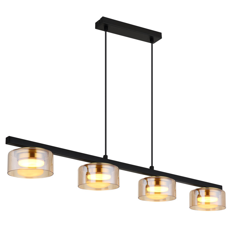Anell 4 - Light Matte Black Geometric Pendant, Gold