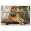 «Tiger at the Bar Cart Shadowbox», art mural rétro par Notoriart, cadre blanc, 30 x 20-224992-224998