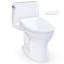 Toilette allongée une pièce à chasse d'eau automatique 1,6 GPF avec CEFIONTECT, TOTO Ultramax WASHLET + et pièce - coton blanc - mW6084726CSFGA # 01