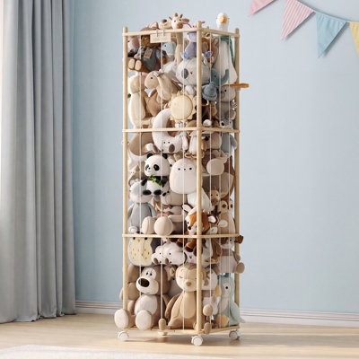 Space-Saving Vertical Plush Toy Storage Organizer with Wheels – Large Capacity Stuffed Animal Storage for Kids Room, Nursery & Playroom, Extra Large
