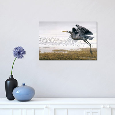 Heron Sandpipers 1 Piece Wrapped Canvas Painting