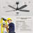  Ceiling Fans With Lights And Remote 52" Flush Mount Ceiling Fan With Noiseless Reversible Dc Motor Timer Led Ceiling Fan,black-735124742-735124741