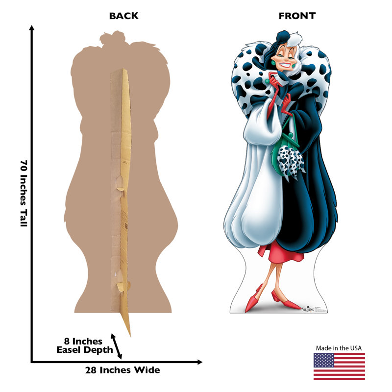 70'' Cruella De Vil Disney Villains Cardboard Standup